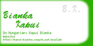 bianka kapui business card